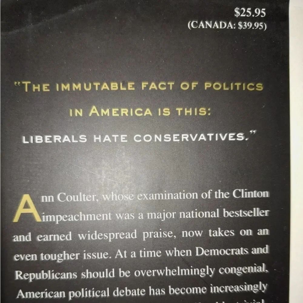 Slander: Liberal Lies about the American Right Ann Coulter (2002 Hardcover) Book - Picture 2 of 2